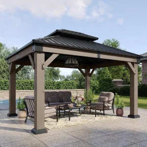 10x12ft Hardtop Wood Gazebo