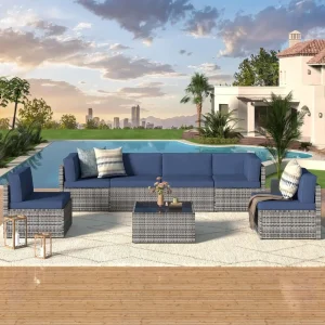 7 Piece, Wicker Patio Furniture Set