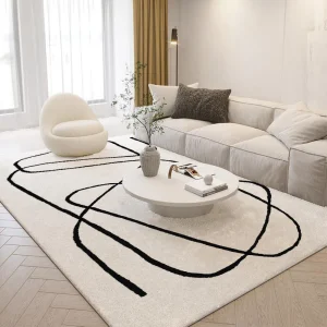Plush Nordic Style Living Room Carpet